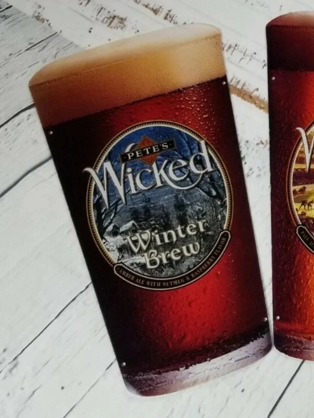 4 Vintage Pete's Wicked Signs Strawberry Blonde, Summer, Oktoberfest & Winter